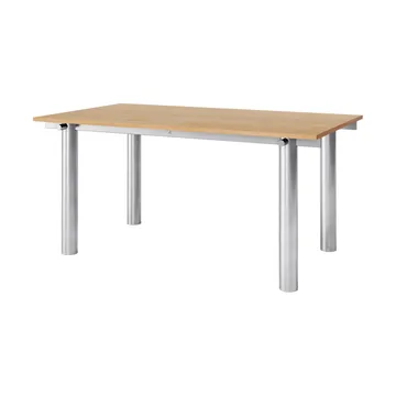 Atura dining table - Brushed stainless steel-natural oak, 90x160 cm - Ferm Living