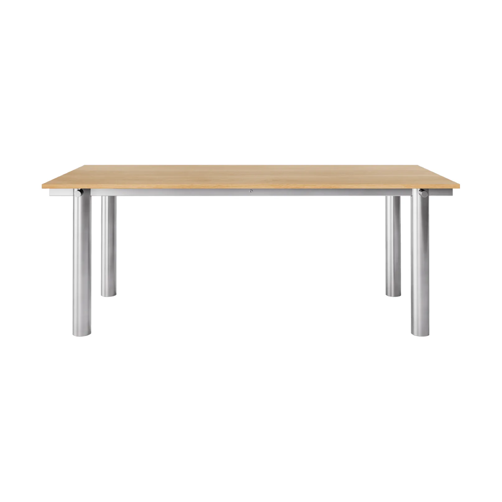 Atura dining table, Brushed stainless steel-natural oak, 90x200 cm Ferm Living