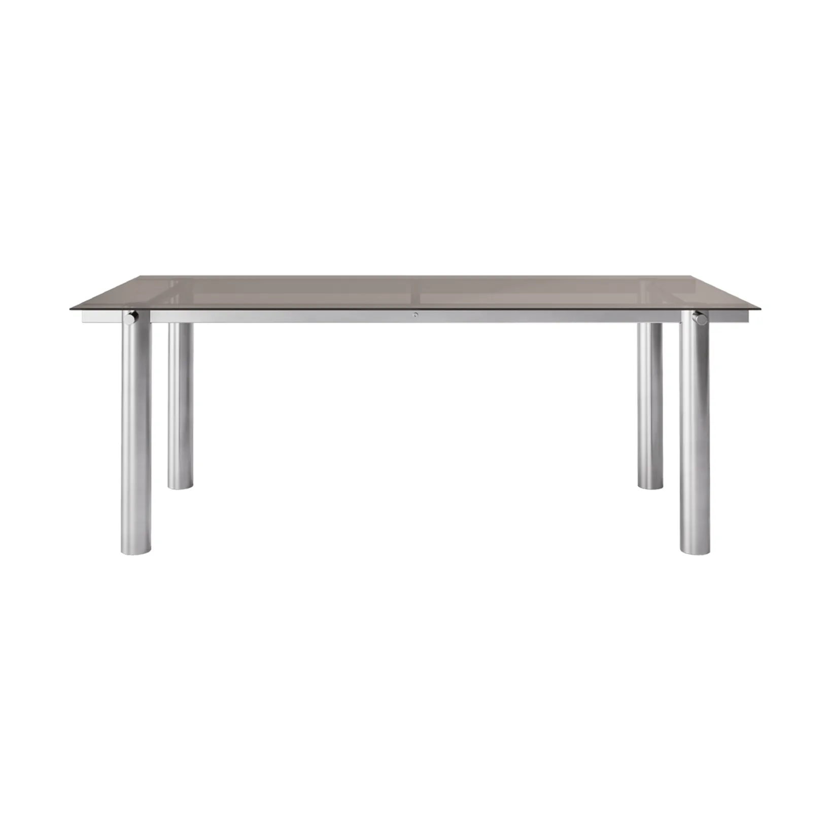 Atura dining table, Brushed stainless steel/Dark tinted glass, 90x200 cm Ferm Living