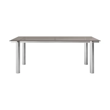 Atura dining table - Brushed stainless steel/Dark tinted glass, 90x200 cm - Ferm Living
