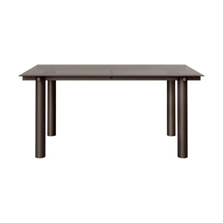 Atura dining table - Dark chocolate-dark tinted glass, 90x160 cm - Ferm Living