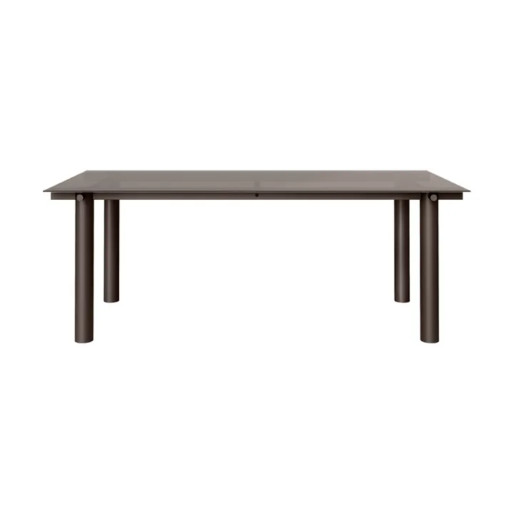 Atura dining table - Dark chocolate-dark tinted glass, 90x200 cm - Ferm Living