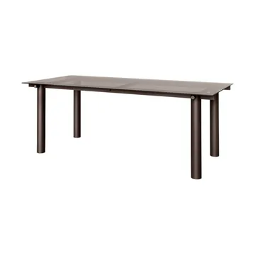 Atura dining table - Dark chocolate-dark tinted glass, 90x200 cm - Ferm Living