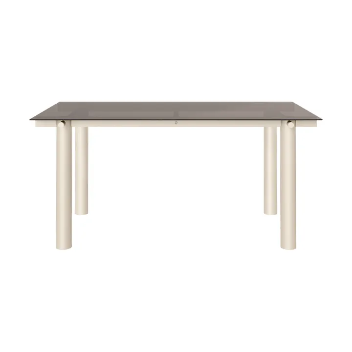 Atura dining table - Light cashmere-dark tinted glass, 90x160 cm - Ferm Living
