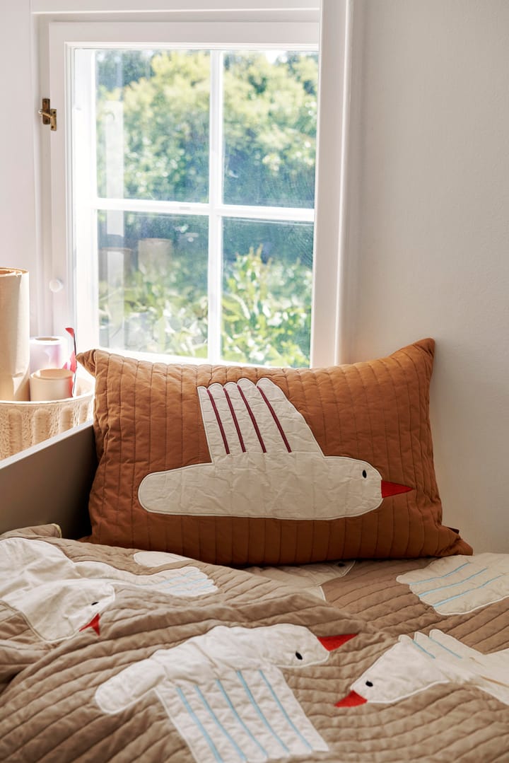 Bird quilted cushion 60x40 cm, Sugar kelp (brown) Ferm Living