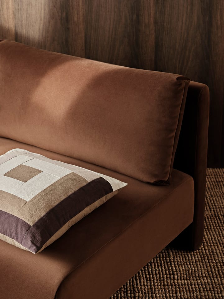 Border patchwork cushion cover 50x50 cm, Coffee-dark sand Ferm Living