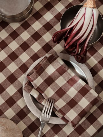 Bothy check table cloth 150x240 cm - Cinnamon-grey green - Ferm Living