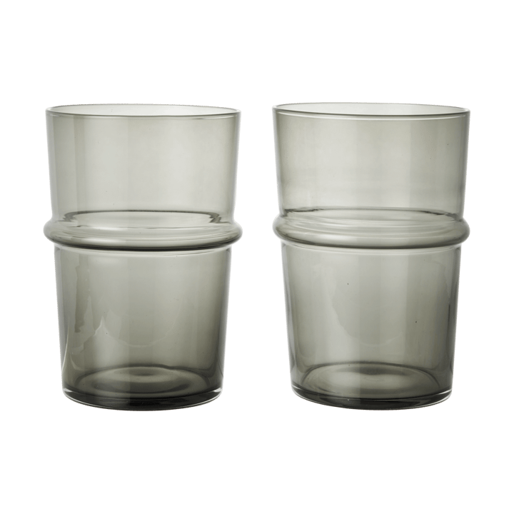 Boya drinking glass tall 45 cl 2-pack - Smoked Grey - Ferm Living