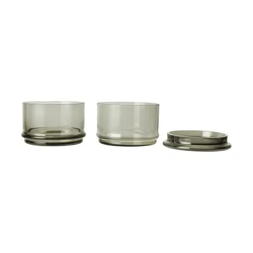 Boya stackable jars - 2 parts, smoked grey - Ferm Living
