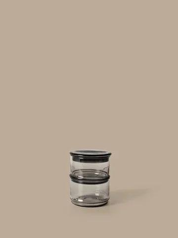 Boya stackable jars - 2 parts, smoked grey - Ferm Living