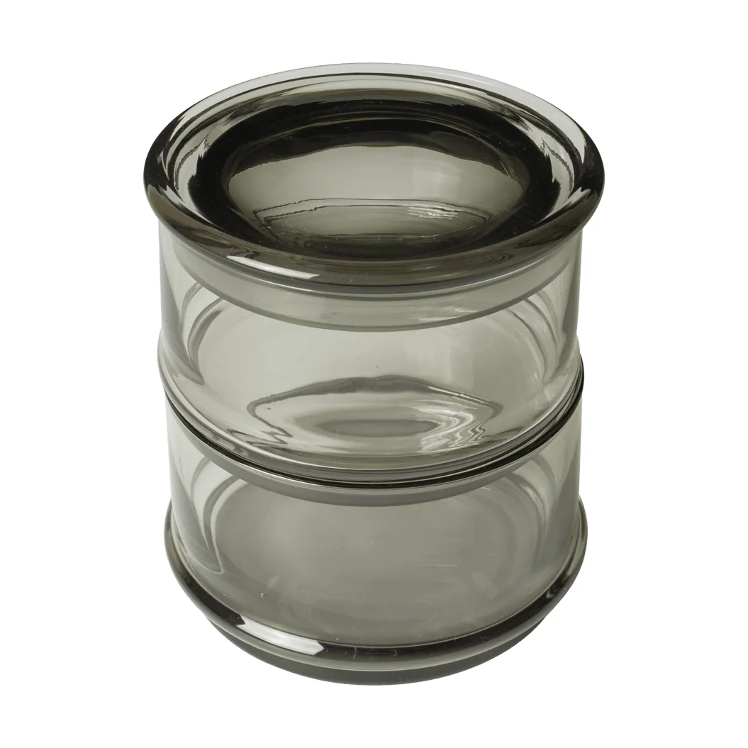 Boya stackable jars, 2 parts, smoked grey Ferm Living