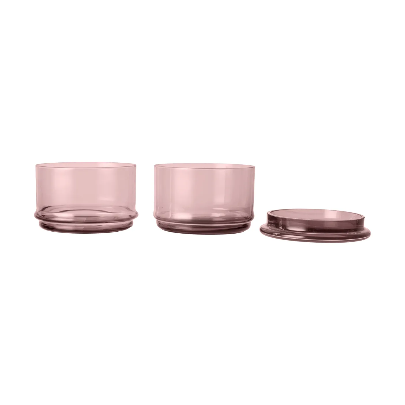 Boya stackable jars, 2 pieces, mauve Ferm Living