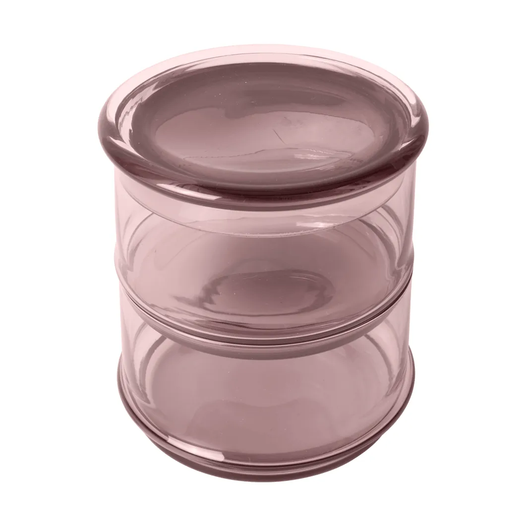 Boya stackable jars, 2 pieces, mauve Ferm Living