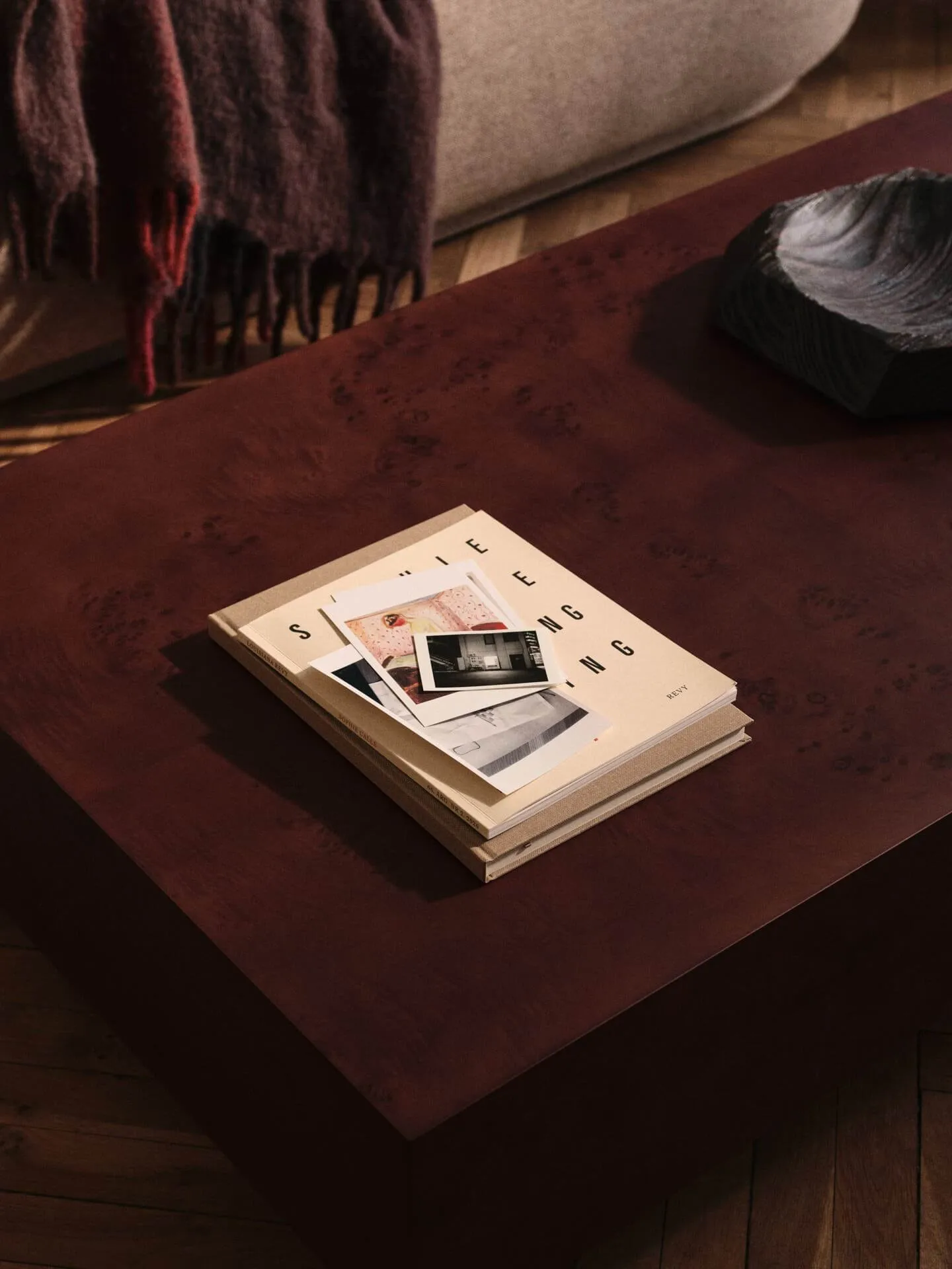 Burl coffee table 70x117x30 cm, Dark stained Ferm Living