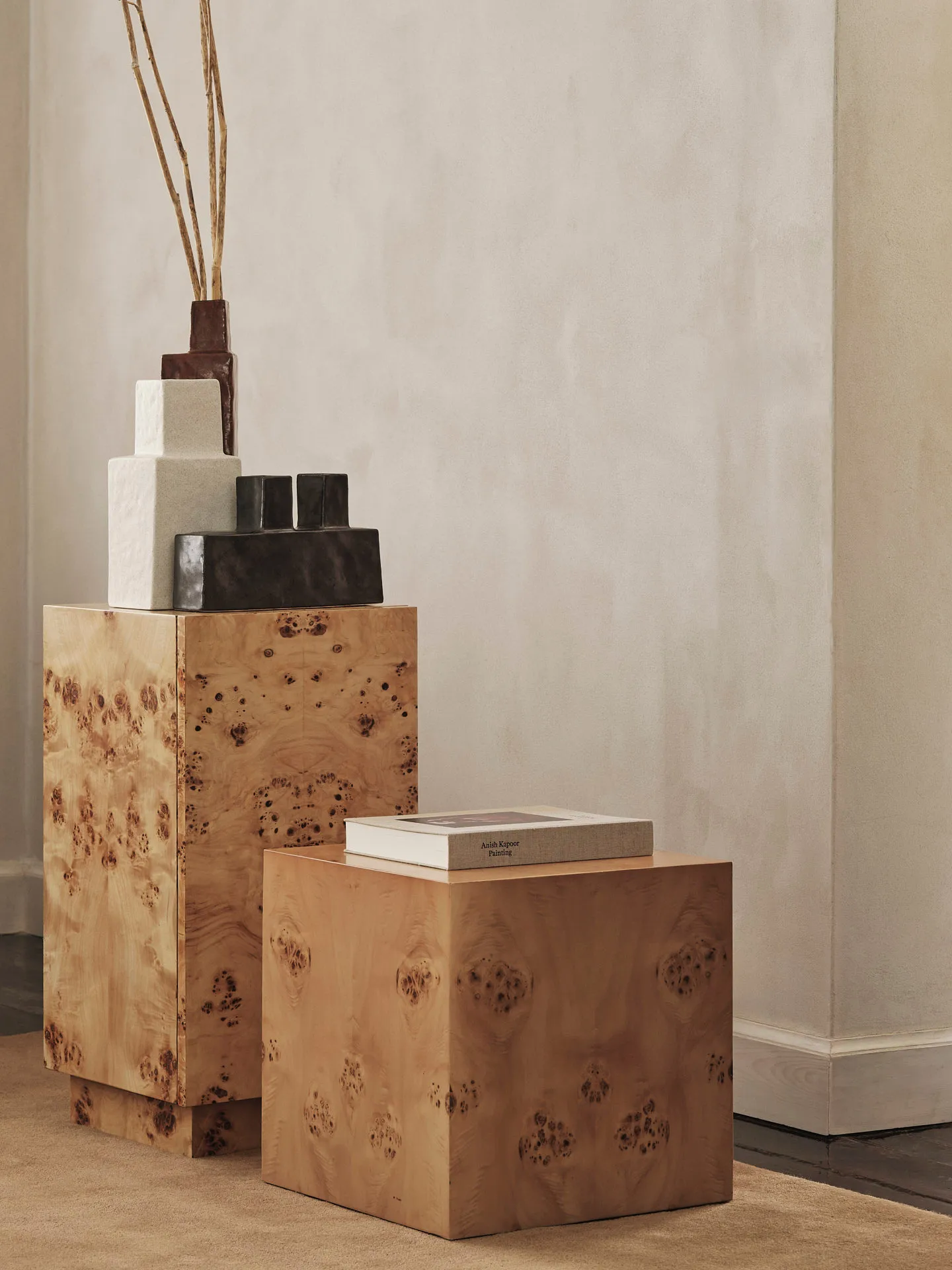 Burl Cube side table 40x40 cm, Natural Ferm Living