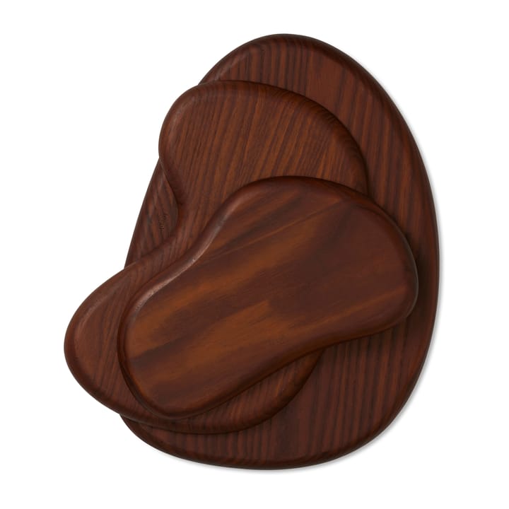 Cairn cutting board 3 pieces, Dark Brown ferm LIVING