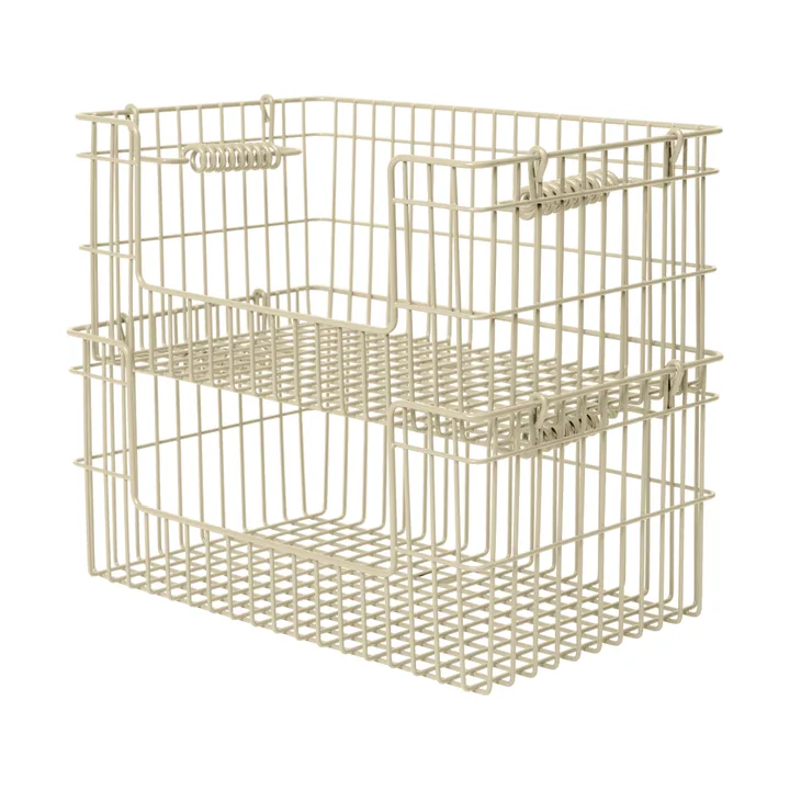 Cala stackable basket 2-pack - Cashmere, 28.7x18x13 cm - Ferm Living