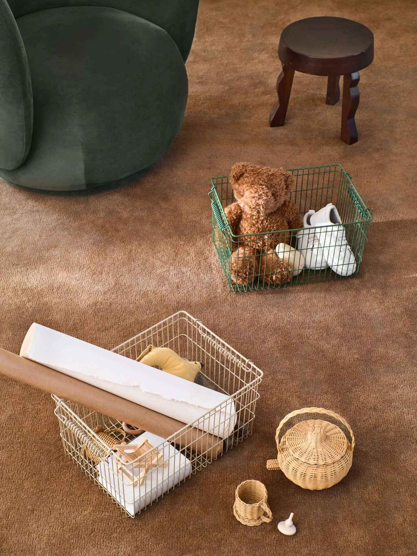 Cala stackable basket 2-pack, Cashmere, 36,2x26,2x20,2 cm Ferm Living