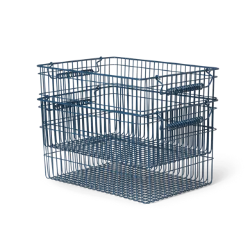 Cala stackable basket 2-pack - Dark blue, 36,2x26,2x20,2 cm - Ferm Living