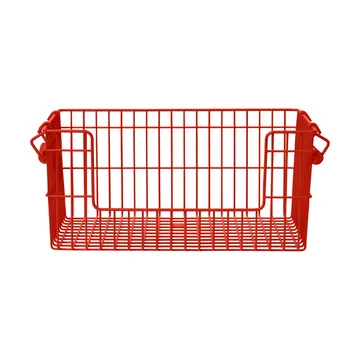 Cala stackable basket 2-pack - Poppy red, 28.7x18x13 cm - Ferm Living