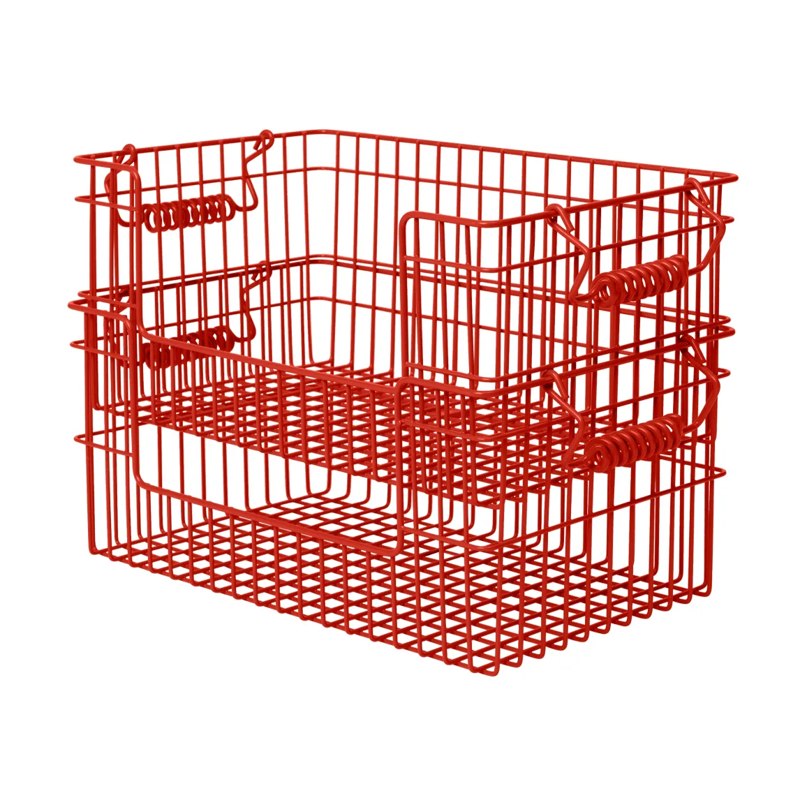 Cala stackable basket 2-pack, Poppy red, 28.7x18x13 cm Ferm Living