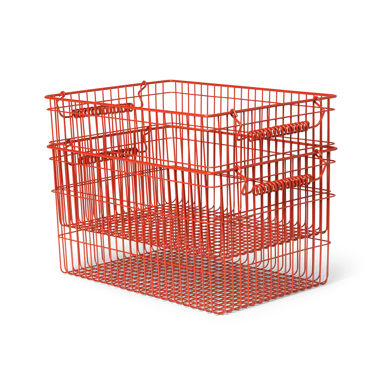 Cala stackable basket 2-pack, Poppy red, 36,2x26,2x20,2 cm Ferm Living