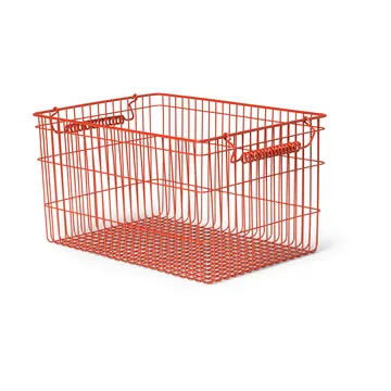 Cala stackable basket 2-pack - Poppy red, 36,2x26,2x20,2 cm - Ferm Living
