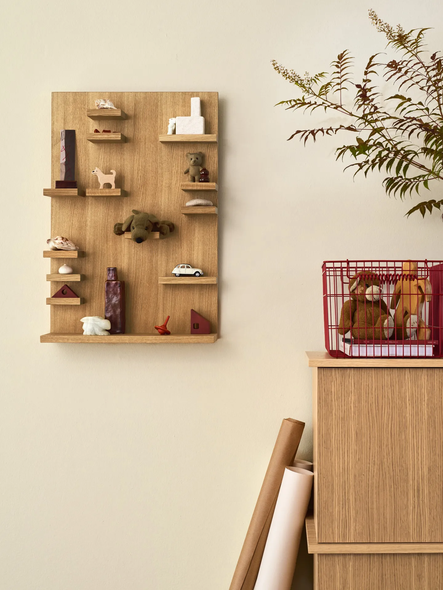 Cala stackable basket 2-pack, Poppy red, 36,2x26,2x20,2 cm Ferm Living
