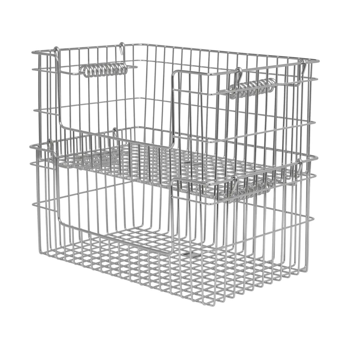 Cala stackable basket 2-pack, Stainless steel, 28.7x18x13 cm Ferm Living