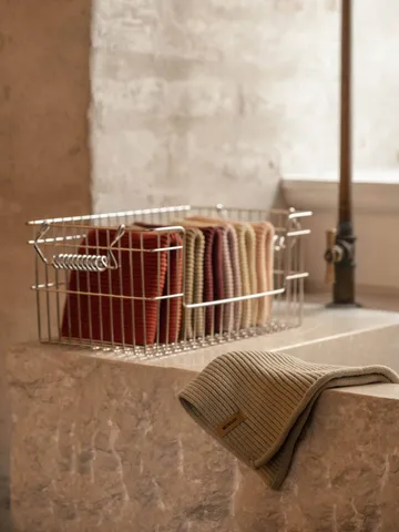 Cala stackable basket 2-pack - Stainless steel, 28.7x18x13 cm - Ferm Living