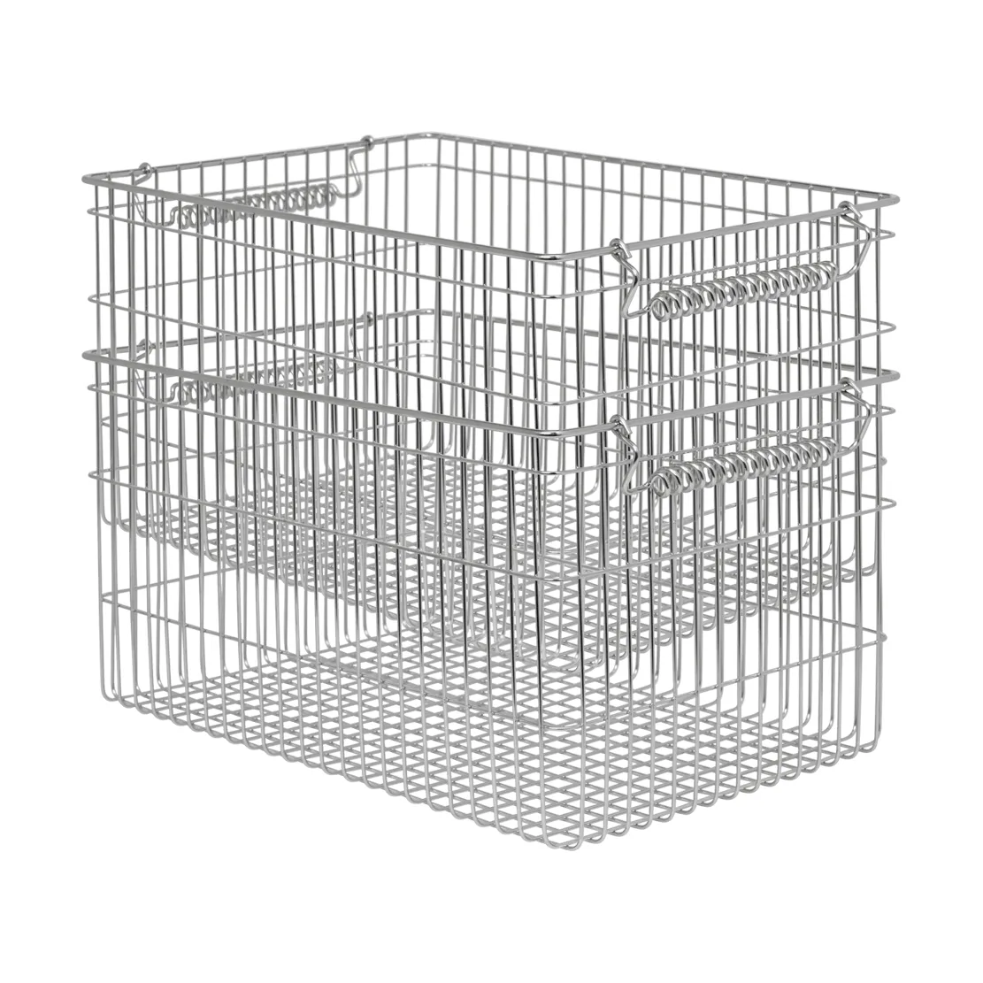 Cala stackable basket 2-pack, Stainless steel, 36.2x26.2x20.2 cm Ferm Living