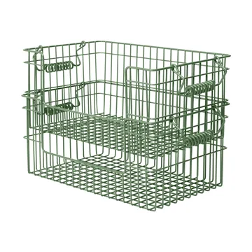 Cala stackable basket 2-pack - Verdant green, 28.7x18x13 cm - Ferm Living