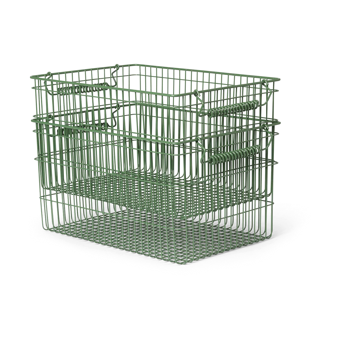 Cala stackable basket 2-pack, Verdant green, 36,2x26,2x20,2 cm Ferm Living