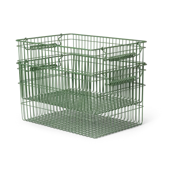 Cala stackable basket 2-pack - Verdant green, 36,2x26,2x20,2 cm - Ferm Living