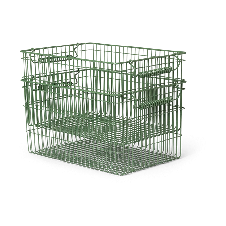 Cala stackable basket 2-pack - Verdant green, 36,2x26,2x20,2 cm - Ferm Living