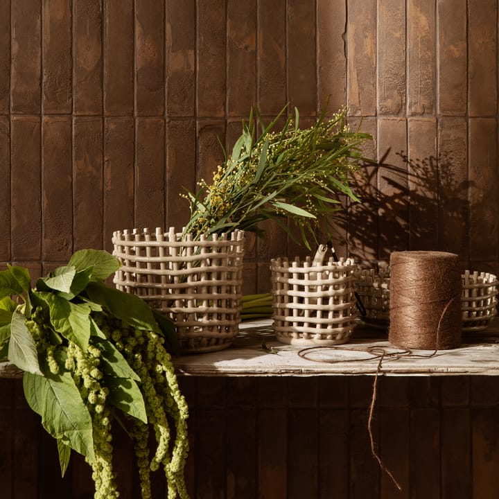 Ceramic braided basket Ø16 cm, cashmere Ferm Living