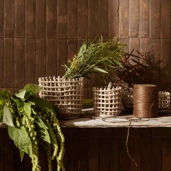 Ceramic braided basket Ø16 cm, cashmere Ferm Living