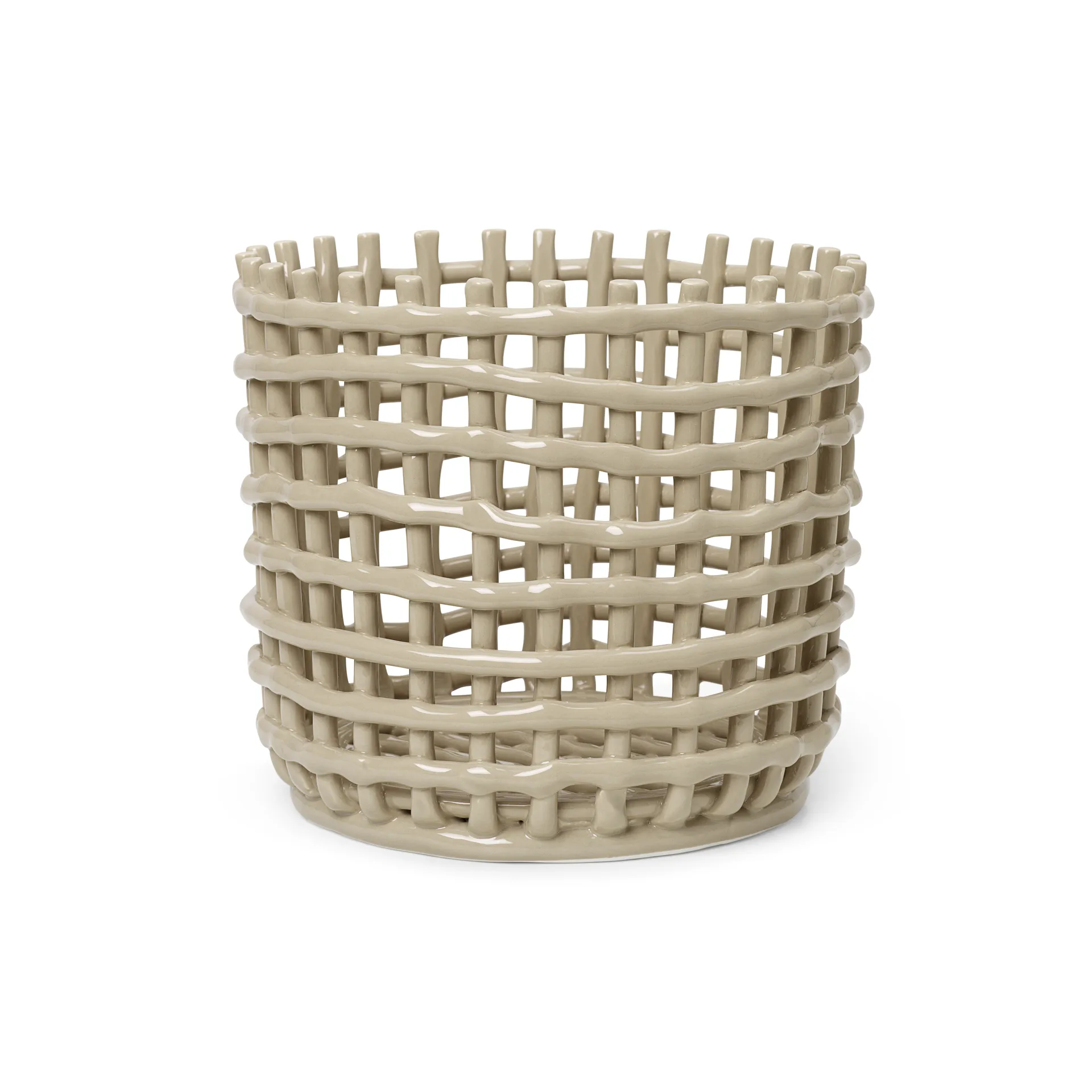 Ceramic braided basket Ø23.5 cm, cashmere Ferm Living