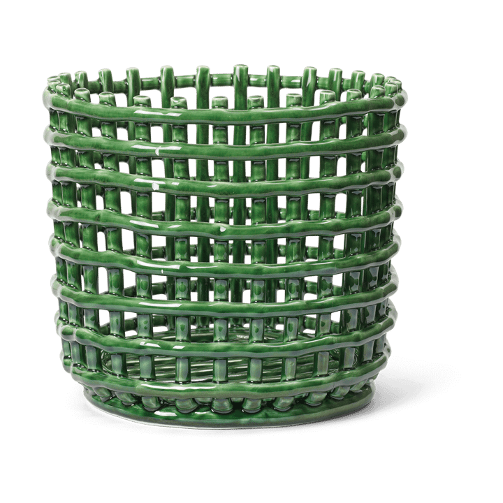 Ceramic braided basket Ø23.5 cm - Emerald Green - Ferm Living