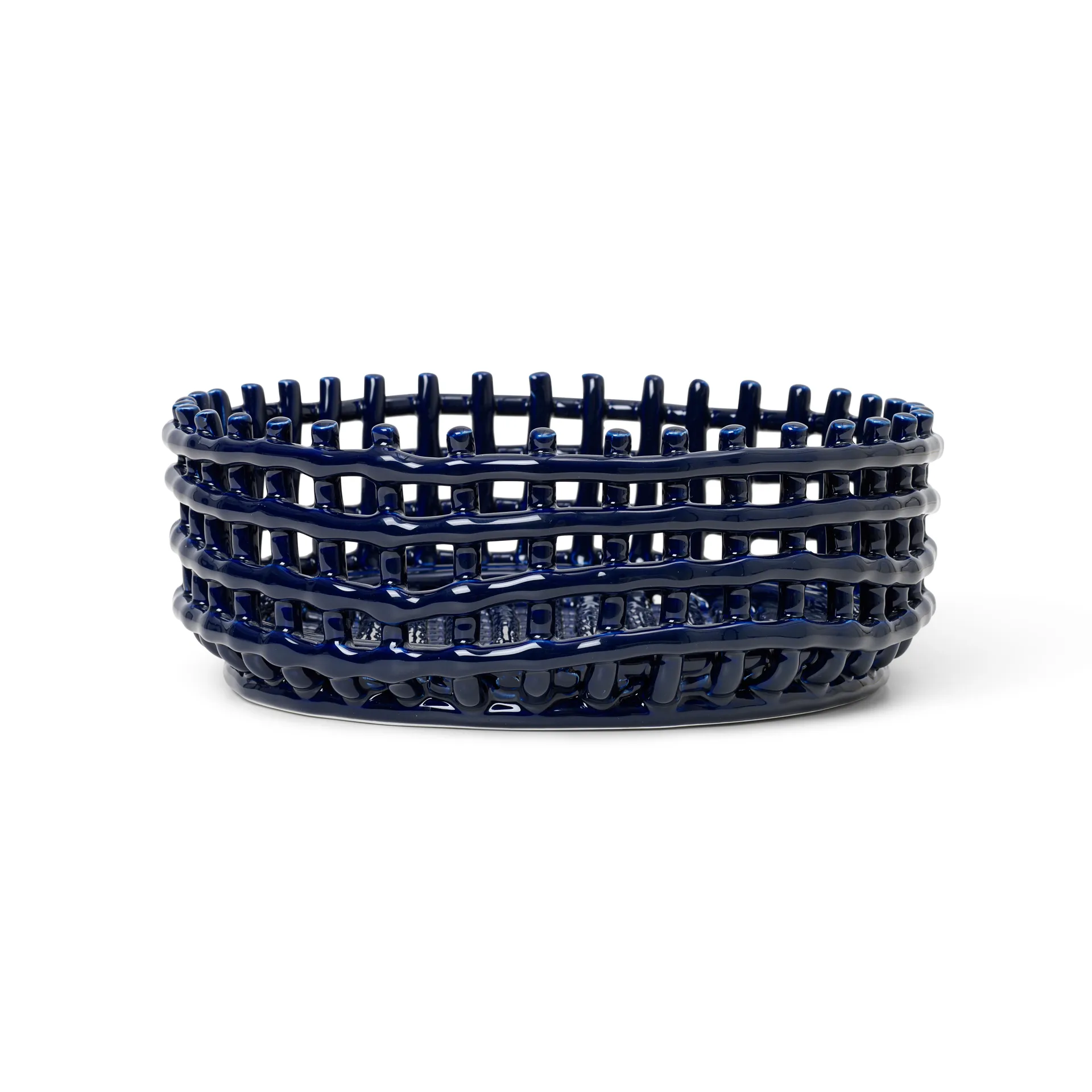 Ceramic braided bowl, blue Ferm Living