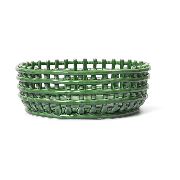 Ceramic braided bowl - Emerald Green - Ferm Living