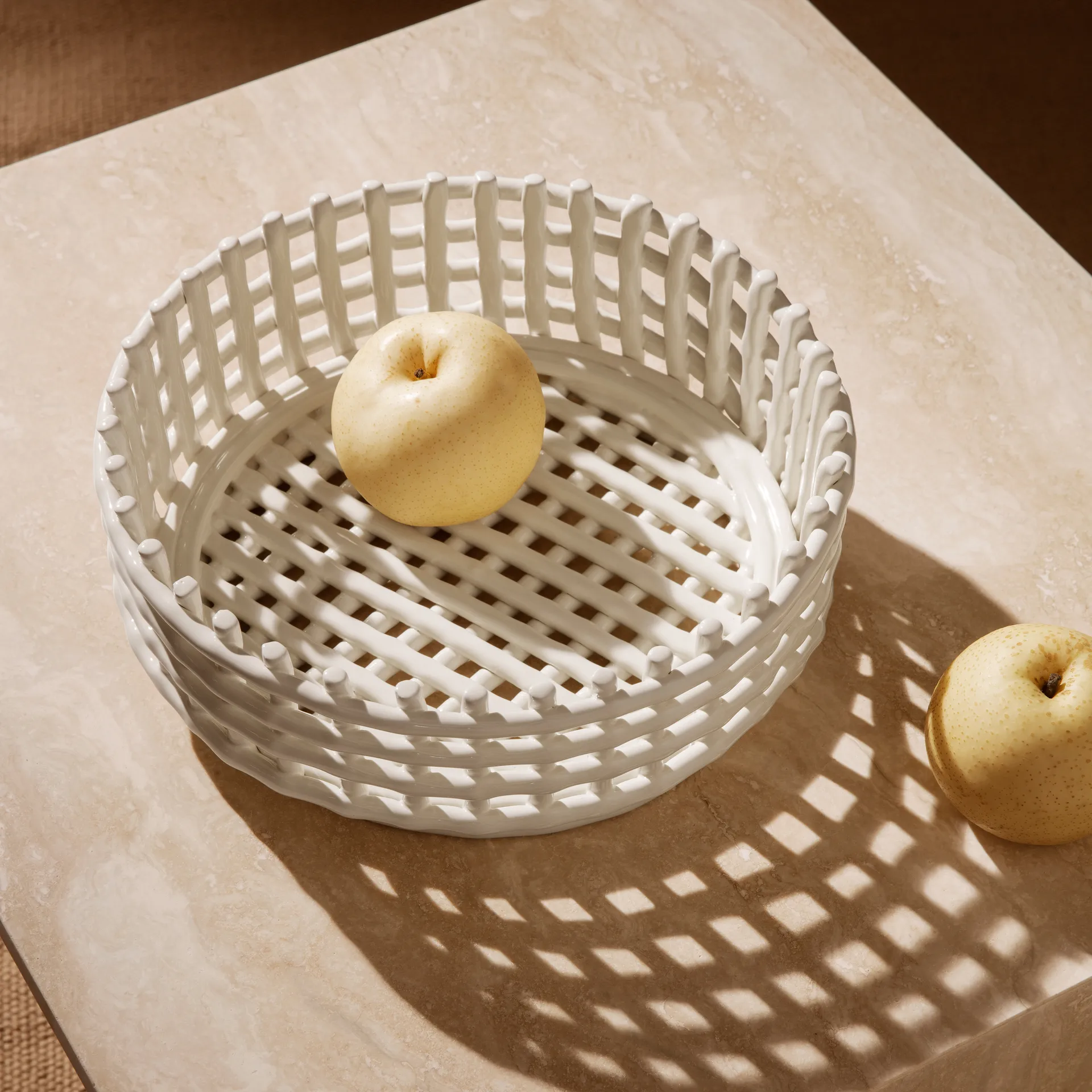 Ceramic braided bowl, off-white Ferm Living