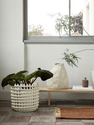 Ceramic plaited basket Ø35 cm - Off white - Ferm Living