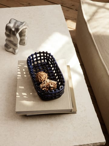 Ceramic plated basket oval 15x30 cm - Blue - Ferm Living