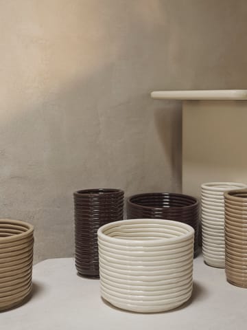 Corduroy flower pot Ø20x15 cm - Off white - Ferm Living