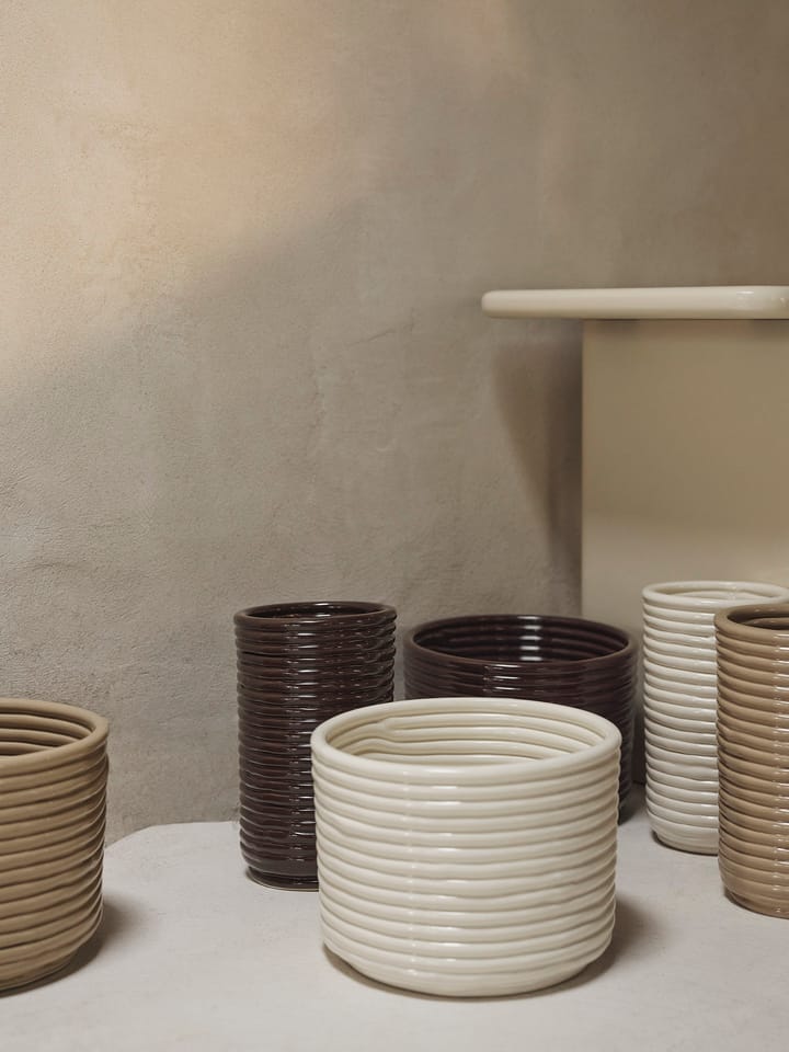 Corduroy flower pot Ø20x15 cm, Off white Ferm Living