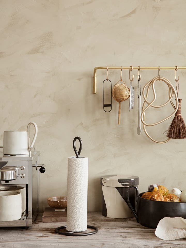 Curvature kitchen paper holder , Black brass Ferm Living