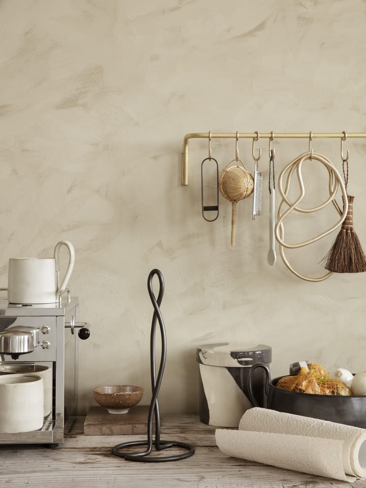 Curvature kitchen paper holder , Black brass Ferm Living
