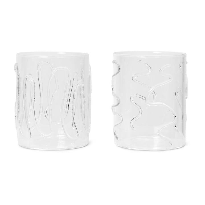 Doodle drinking glass tall 2-pack - 35 cl - Ferm Living