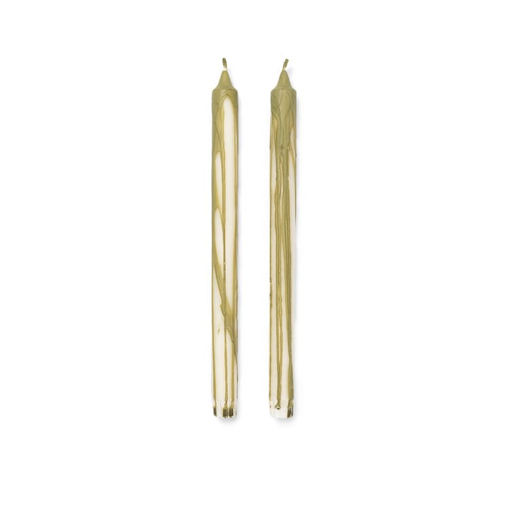 Dryp stearin candle 2-pack - Olive - Ferm Living